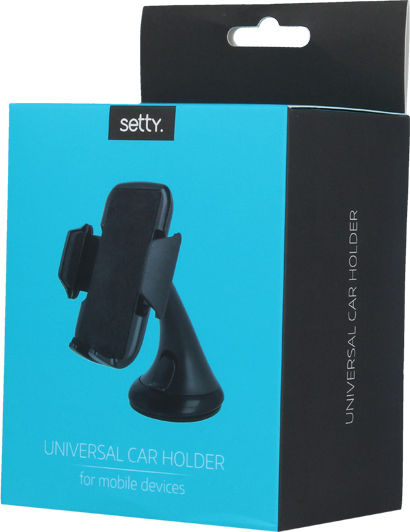 Setty Universal Holder Car Mobile Mount with Adjustable Hooks Black