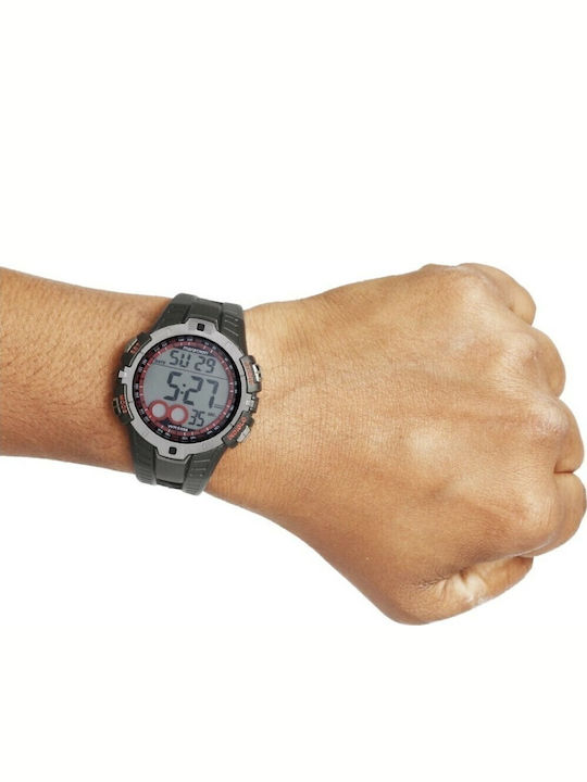 Timex Ψηφιακό Ανδρικό Ρολόι 46mm Μπαταρίας με Μαύρο Καουτσούκ Λουράκι