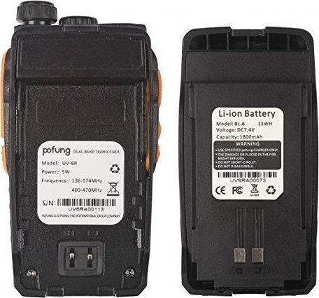 Pofung UV-6R Funkgerät UHF/VHF 5W mit Monochromdisplay