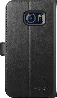 Spigen Wallet S Synthetisches Leder Schwarz (Galaxy S7 Edge) 556CS20050