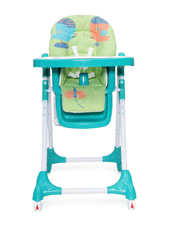 Cangaroo Kimchi Foldable Baby Highchair with Metal Frame & Fabric Seat Green