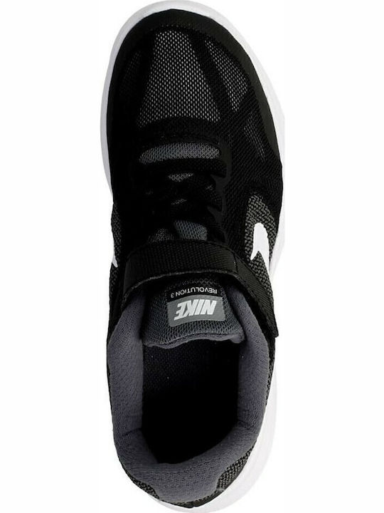 Revolution Revolution 3 PSV Kids Sports Shoes Running with Hoop & Loop Closure Dark Grey / White / Black