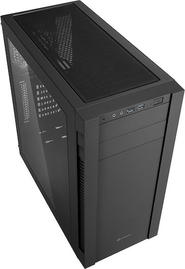 Sharkoon S25-W Midi Tower Κουτί Υπολογιστή με Πλαϊνό Παράθυρο Μαύρο