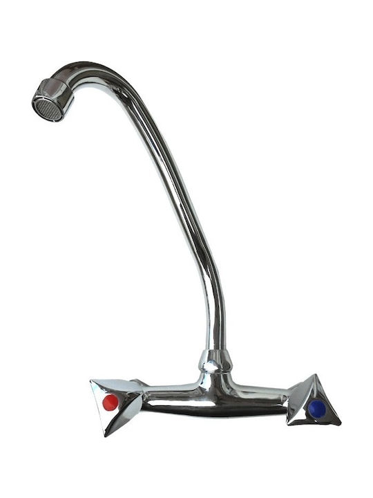 Minardi KH08-5B Kitchen Faucet Wall Silver