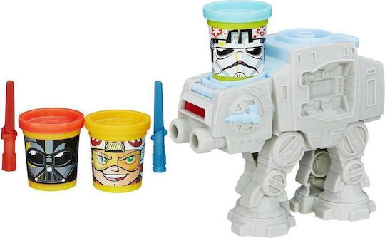 Hasbro Плей-Доу Пластелини - Игра Star Wars At-At Attack с Кутии Глави за 3+ Години 2 Бр