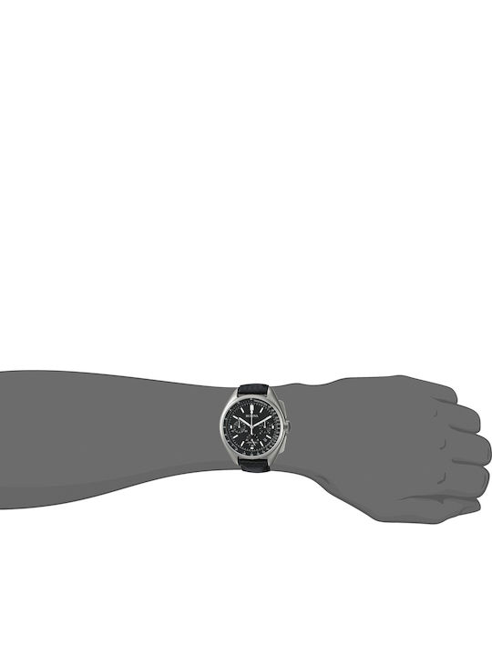 Bulova Special Edition Moon Chronograph Herrenuhr 45mm Chronograph Batterie mit Schwarz Lederarmband