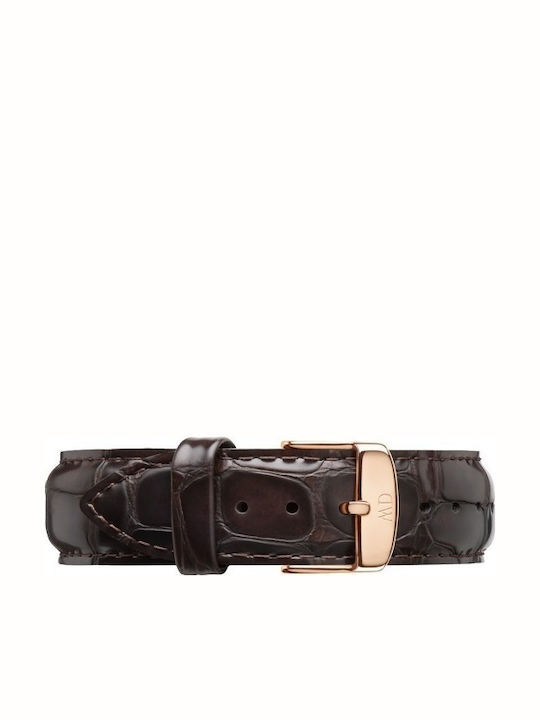 Daniel Wellington Classic York Ανδρικό Ρολόι 36mm Μπαταρίας με Καφέ Δερμάτινο Λουράκι