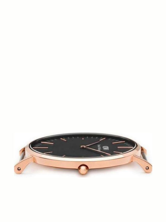 Daniel Wellington Classic Bristol Men's Watch 40mm Battery with Brown Leather Strap