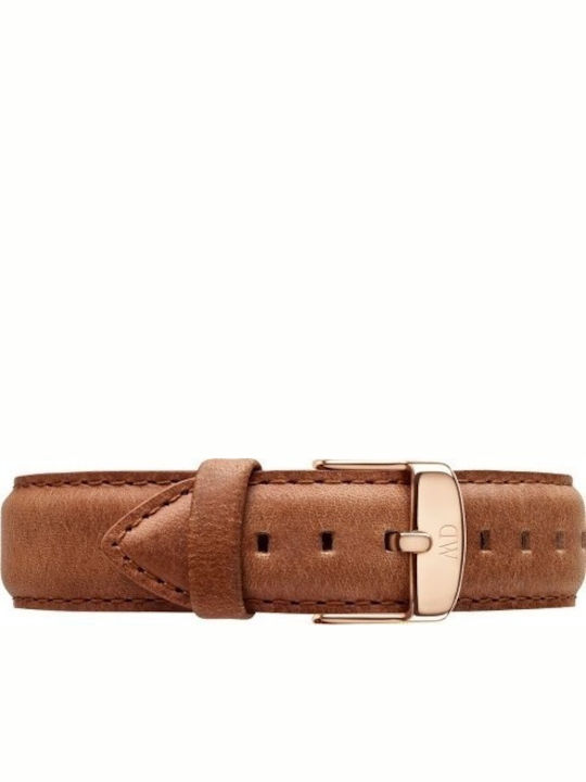 Daniel Wellington Classic Durham Ανδρικό Ρολόι 36mm Μπαταρίας με Καφέ Δερμάτινο Λουράκι