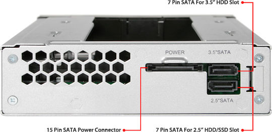 Icy Dock DuoSwap 2.5 inch-3.5 inch Hot-Swap SATA/SAS HDD/SSD Trayless Mobile Rack Backplane Cage for External 5.25Inch Drive Bay Μαύρο