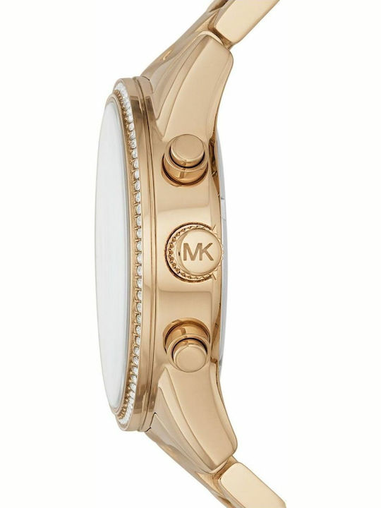 Michael Kors Ritz Γυναικείο Ρολόι 37mm Μπαταρίας με Χρυσό Μεταλλικό Μπρασελέ