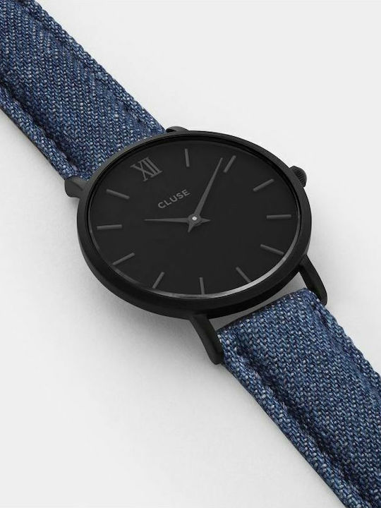 Cluse Minuit Women's Watch with Blue Fabric Strap