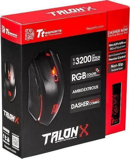 Thermaltake Talon X Gaming Gear Combo RGB Gaming Mouse 3200 DPI Negru
