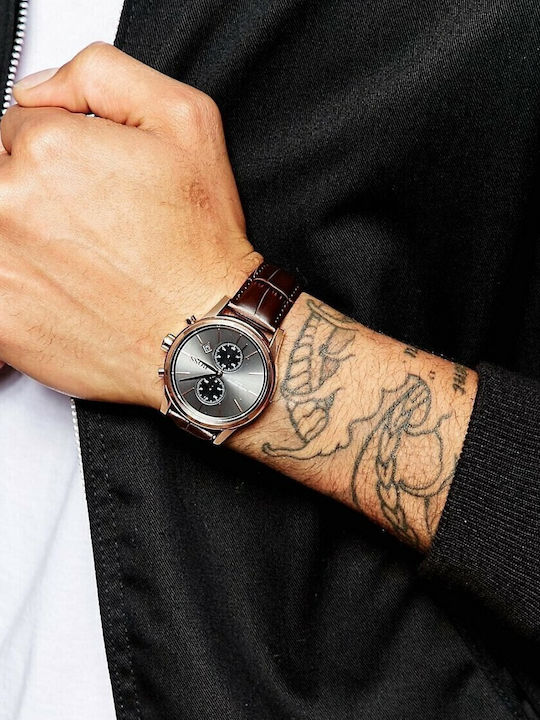 Boss Jet Men's Watch 42mm Chronograph Battery with Brown Leather Strap