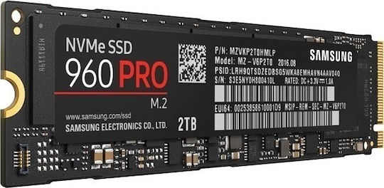 Samsung 960 Pro SSD 2TB M.2 NVMe PCI Express 3.0 MZ-V6P2T0BW