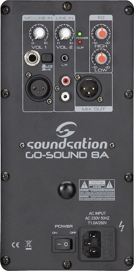 Soundsation Go-Sound 8A Active Speaker PA 150W with Woofer 8" 26x25x39cm.