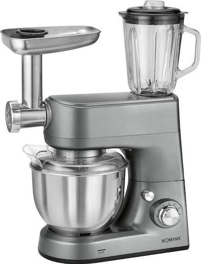 Bomann KM 1373 Küchenmaschine 1000W mit Rostfreiem Schüssel 5lt Titan