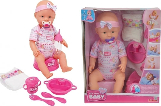 Simba Set Papușă Bebe New Born Baby Baby Doll Pentru 3+ Ani 43 Cm