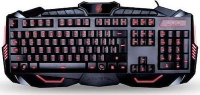 Zeroground KB-1500GUMS Комплект Гейминг Клавиатура с Мембрана суичове и Подсветени клавиши & Мишка (Английски US) Черен