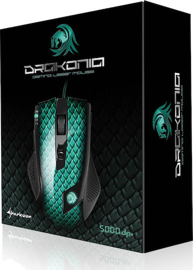 Sharkoon Drakonia Laser Gaming Gaming Maus 5000 DPI Grün