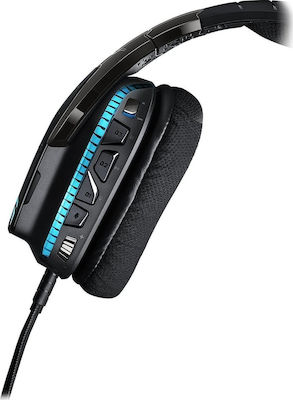 Logitech Геймърски слушалки с връзка 3,5 мм / USB Син