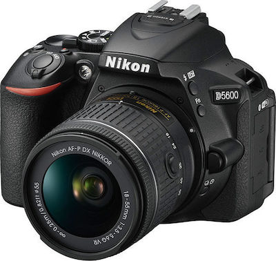Nikon DSLR Φωτογραφική Μηχανή D5600 Crop Frame Kit (AF-P DX 18-55mm F3.5-5.6G VR) Black
