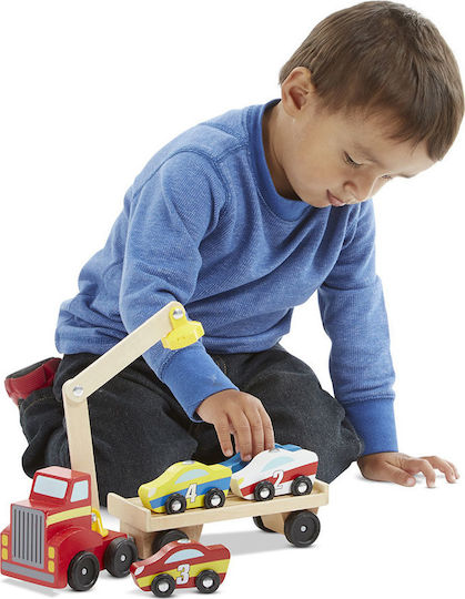Melissa & Doug Magnetisches Spielzeugauto Ladegerät Kran für 3+ Jahre