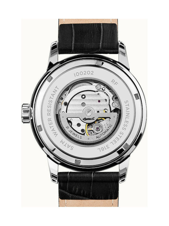 Ingersoll The Regent Quartz Ceas Automat cu Negru Brățară din piele