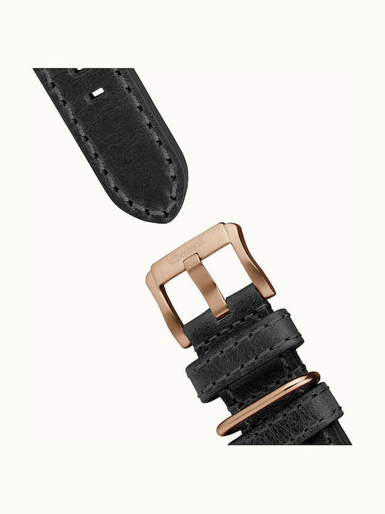 Ingersoll The Bateman Automatic Ανδρικό Ρολόι 45mm Αυτόματο με Μαύρο Δερμάτινο Λουράκι