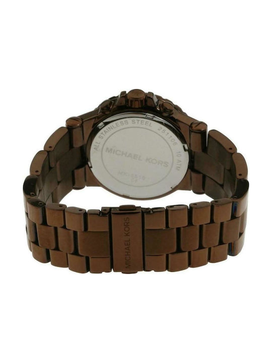 Michael Kors Bel Air Watch with Brown Metal Bracelet