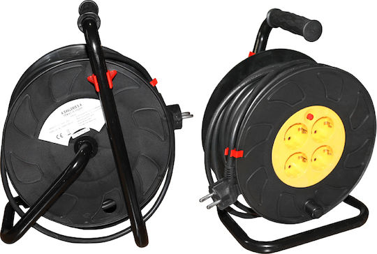 Adeleq Extension Reel Cord 3 x 1.5mm²/25m Black