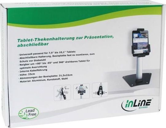 InLine Countertop Holder Aluminum Lockable 10.1" Таблет Стойка За офиса до 10.1" в Сребрист цвят