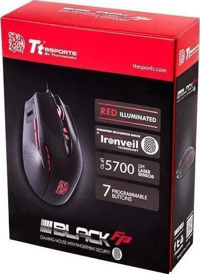 Thermaltake Black FP Геймърска Мишка 5700 DPI Черен