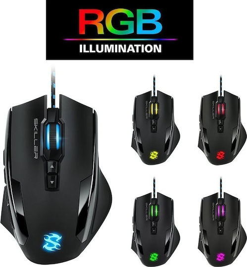 Sharkoon Skiller SGM1 RGB Gaming Gaming Maus 10800 DPI Schwarz