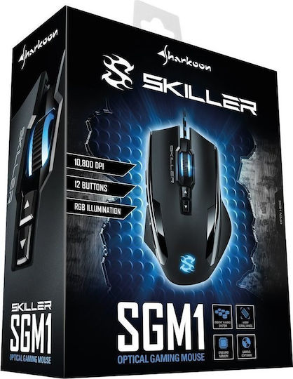 Sharkoon Skiller SGM1 RGB Gaming Gaming Maus 10800 DPI Schwarz