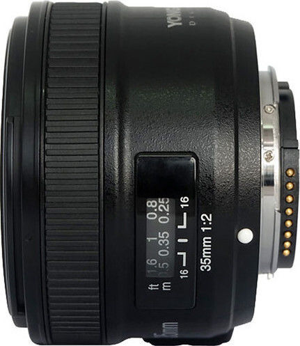 Yongnuo Full Frame Camera Lens 35mm f/2 Wide Angle for Nikon F Mount Black