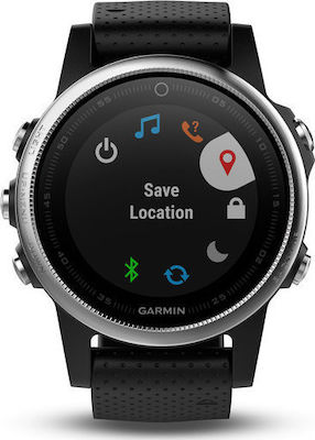 Garmin Fenix 5 Неръждаема стомана 42мм Водоустойчив Смартчасовник с Пулсомер (Черен)