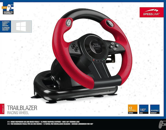 SpeedLink TrailBlazer Racing Wheel Τιμονιέρα με Πετάλια για PS4 / XBOX One / PS3 / PC με 180° Περιστροφής