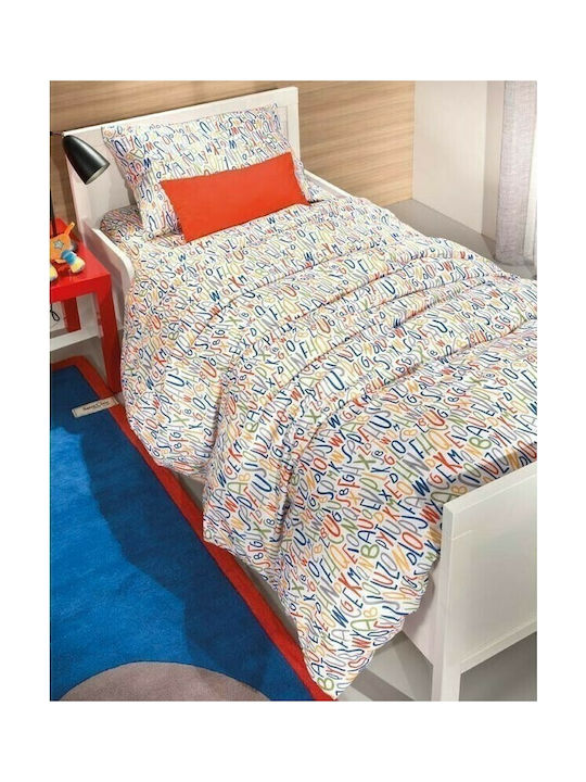 Saint Clair Sheet Set Single Cotton Letters Multi 160x250cm 3pcs