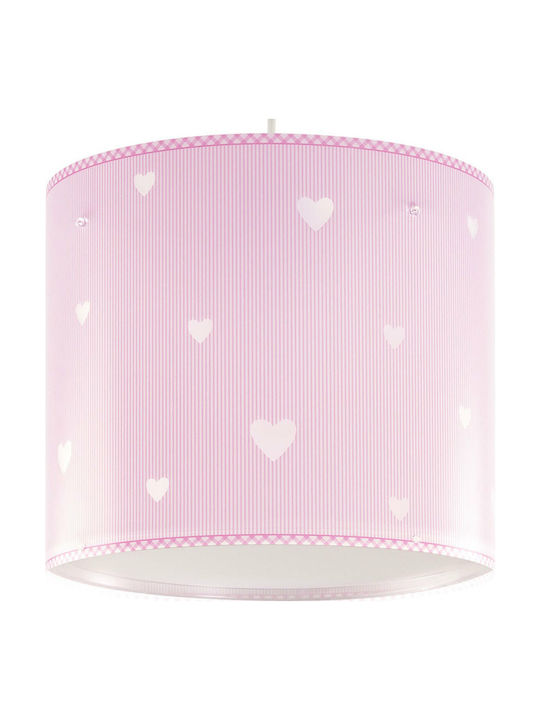 Ango Kids Plastic Single Ceiling Light E27 Sweet Dreams Pink 60W 26x25cm