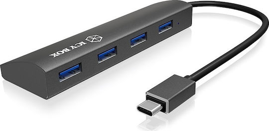 Icy Box USB Хъб 4 Порта USB 3.0 с USB-C Връзка
