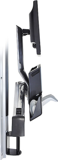 Ergotron StyleView Sit-Stand Combo System with Worksurface Perete Suport Monitor până la 24" cu Braț