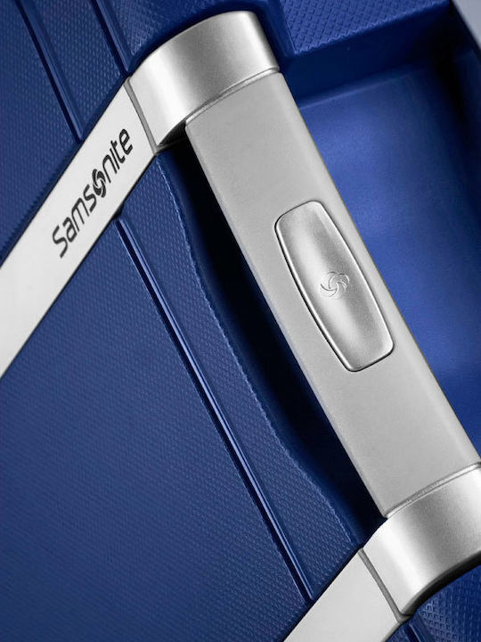 Samsonite S'cure Βαλίτσα Ταξιδίου Καμπίνας Σκληρή Μπλε με 4 Ρόδες Ύψους 55εκ.