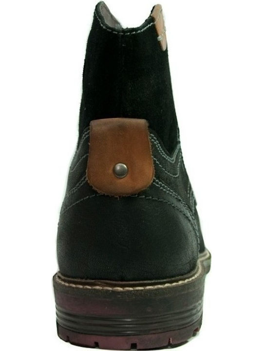 A197-302 Leather Black Boots
