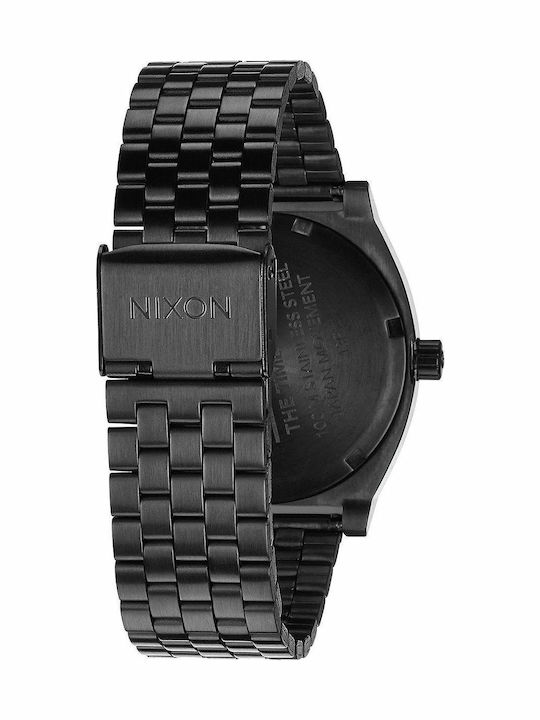 Nixon Time Teller Ανδρικό Ρολόι 37mm Μπαταρίας με Μαύρο Μεταλλικό Μπρασελέ