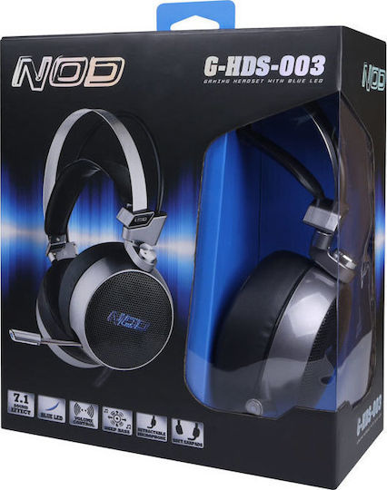 NOD Jarhead Over Ear Gaming Headset με σύνδεση 3.5mm / 2x3.5mm Γκρι