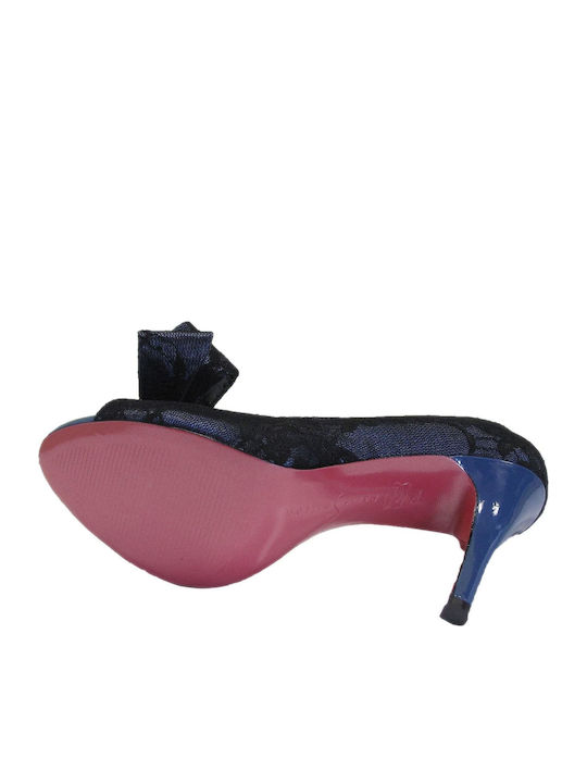 Senorita Navy Peep Toe Γόβες με Τακούνι Στιλέτο Navy Μπλε