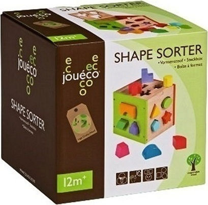 Joueco Jucărie de Sortare a Formelor Cutie Forme din Lemn pentru 12++ Luni