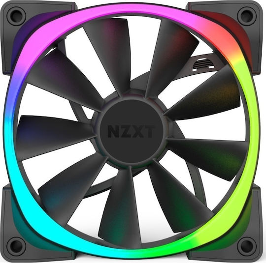 NZXT Aer & HUE+ Case Fan 140mm (1500rpm / 91.19cfm) με RGB Φωτισμό και Σύνδεση 4-Pin PWM 2τμχ