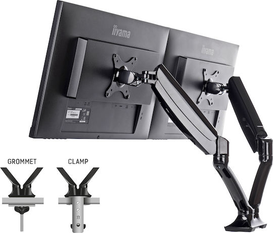 Iiyama DS3002C-B1 Βάση Γραφείου για 2 Οθόνες έως 27" με Βραχίονα